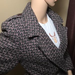 Vintage Women’s Peacoat: Pink & Grey